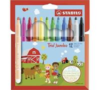 Pennarellone super lavabile - STABILO Trio Jumbo - Astuccio da 12 - Colori