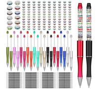 Penne a assortite, penne a in per fai da te, 20 penne con perline, 40 ricariche nere e 240 perline distanziatrici luminose, penna per perline fai da te per il rientro a scuola