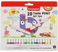 Penne A Feltro Bruynzeel Twin Point Con Punta Fine Assortite 20 Pezzi