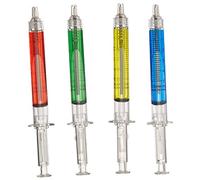 Penne a Forma di siringa, Penne a Sfera Creative Syringe Shape Penne a Sfera Imitazione Pin Penne a Sfera Multi Funzione Penne liquide a Inchiostro Giallo Blu Verde Rosso per uffici scolastici a casa