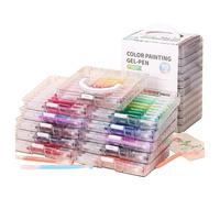 Penne a Gel,Pennarelli Per Disegno - Scrittura Morbida e a Colori con Scatola Porta Penne e Inchiostro ad Alta Capacità per Disegno, Doodle, Scrapbooking, Diario e Progetti Artistici