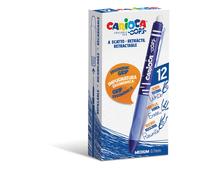 Penne a scatto cancellabili Carioca OOPS da 12 blu - 43043/02