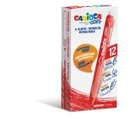 Penne a scatto cancellabili Carioca OOPS da 12 rosso - 43043/03
