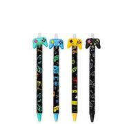 Penne a Sfera 0.7 mm con Decorazione Controller Gamer - Design Colorato, Inchiostro Blu, Idea Regalo per Bambini e Ragazzi, Set Penne Scuola Originali (3pz Assortito)