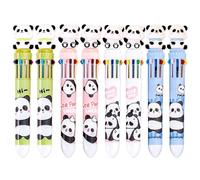 Penne A Sfera A Forma Di Panda Da 8 Pezzi, Penne A Sfera Carine, Penne A Sfera A 10 Colori, Penne Per Cancelleria Per Ragazze, Penne A Sfera A Clic