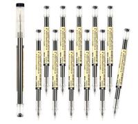 Penne a sfera a inchiostro liquido, penne a sfera, inchiostro gel, ad asciugatura rapida, extra fine, stile giapponese, punta da 0.38 mm, per ufficio, scuola, set da 12 pezzi, colore: nero