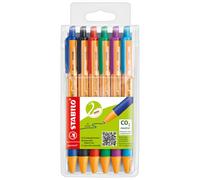 Penne a scatto Stabilo Pointball - 135860 Penne colori assortiti con tratto da 0.5 mm e fusto di colore arancione in confezione da 6 Pz.
