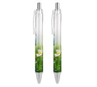 Penne a sfera a sfera con motivo a farfalla e paesaggio naturale, penna a sfera con inchiostro gel, retrattile, punta fine da 0,5 mm, per scuola, ufficio, natura, paesaggio, farfalla, fllower, 4 pezzi