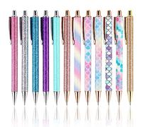 Penne a Sfera a Sfera in Metallo Glitter, Set di 12 Penne a Sfera Retrattili per Compleanno, Matrimonio, Natale, Ufficio, 1,0 mm, Inchiostro Nero