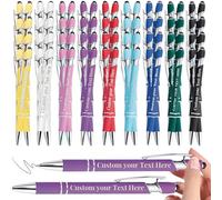 Penne a sfera con stilo incise personalizzate, penna personalizzata in 9 colori con inchiostro nero scorrevole, design touch screen per ufficio, scuola, laurea, regalo per gli amici