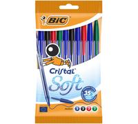 Penne a Sfera Cristal Soft Punta Media 1.2mm Colori Assortiti Confezione da 10