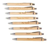 Penne A Sfera In Bambù Personalizzate, Penne Personalizzate Con Incisione For Uomo E Donna, Di Alta Qualità Con Inchiostro Nero Liscio, Perfette For Regali Di Laurea For Insegnanti(10pcs)