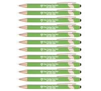 Penne a sfera personalizzate con incisione, confezione da 12 penne a sfera in metallo, con logo e incisione di testo, regalo per insegnanti, lauree o dipendenti (verde)