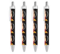 Penne a sfera retrattili a scatto con bella donna, punta fine da 0,5 mm, per diario, casa, ufficio, 4 pezzi come foto 2