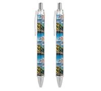 Penne a sfera retrattili con clip da tasca Penna gel nera 0,5 mm Punta fine Inchiostro liquido ad asciugatura rapida La Grande Muraglia Cinese Penne a sfera Scrittura fluida Forniture per ufficio per