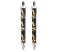 Penne a sfera retrattili con clip da tasca, penna gel nera, punta fine da 0,5 mm, inchiostro liquido ad asciugatura rapida, penne a sfera Pirate Golden Treasure, scrittura fluida, forniture per