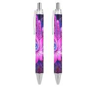 Penne a sfera retrattili con mano di Fatima e occhio mandala, inchiostro blu, punta fine da 0,5 mm, per ufficio, 2 pezzi come da immagine 2