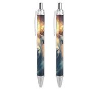 Penne a sfera retrattili con segno zodiacale dell'Ariete, punta fine da 0,5 mm, scrittura liscia, per diario, casa, ufficio, 2 pezzi come immagine 2