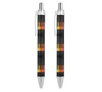 Penne a sfera retrattili con stampa a forma di note musicali, per ufficio, lavoro, per uomini e donne, 2 pezzi