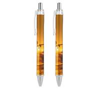 Penne a sfera retrattili per aeroporto, punta fine da 0,5 mm, scrittura liscia, per diario, casa, ufficio, 2 pezzi come foto 3