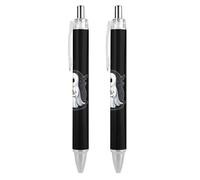 Penne a sfera retrattili per insegnante di Halloween, fantasma, lettura libri, penne per ufficio, lavoro, lavoro, 2 pezzi come foto 2