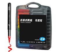 Penne acriliche - 24 pezzi resistenti sbiadimento - Penne colorate a base d'acqua | per tessuto, vetro, legno, tela, roccia, metallo, carta, graffiti, disegno, compleanno