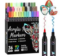 Penne acriliche, 72 colori a doppia punta, pennarelli acrilici | Forniture scolastiche per decorazioni artigianali ufficio bambini arte progetti scolastici