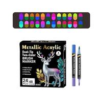 Penne artistiche a doppia faccia con punte a pennello morbide Pennarelli acquerello per progetti colorazione creativa e artigianato fatto a mano Pennarelli per pittura a doppio colore con punta