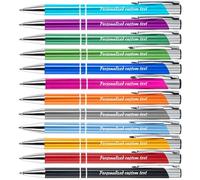 Penne Biro Personalizzate con Nome Inciso, Penne a Sfera in Metallo Personalizzate con Testo, Messaggio, Benedizione, Penne Regalo Per Ufficio, Scuola, Matrimonio, Natale, Inchiostro Nero, 48 Pezzi