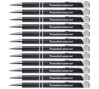 Penne Biro Personalizzate con Nome Inciso, Penne a Sfera in Metallo Personalizzate con Text, Messaggio, Benedizione, Regalo Per Ufficio, Scuola, Matrimonio, Natale, Inchiostro Nero, 12 Pezzi