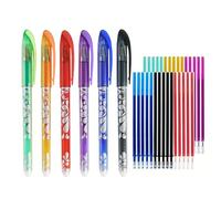 Penne cancellabili - 6 colori Penne a inchiostro gel 0,5 mm per la scrittura - Scrittura liscia 0,5 mm punto fine con 30 ricariche per le note che prendono marcatura Pianificatore Cruci Cuciple