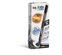 Penne cancellabili Carioca OOPS con inch da 12 pz nero - 43039/01
