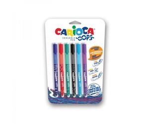 Penne cancellabili Carioca OOPS con inch da 6 pz assortiti - 43037