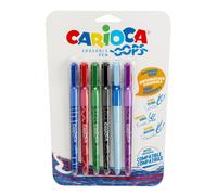 Penne cancellabili Carioca OOPS con inchiostro termosensibile 0,7 mm blister da 6 pz assortiti - 43037