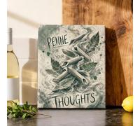 Penne Canvas Kitchen Wall Art, rustica vintage foglie turbinii autunno verde opera d'arte da appendere alla parete pittura casa sala da pranzo bagno cubicolo ristorante decorazione 20,3 x 25,4 cm
