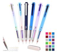 Penne consecutive, 6 penne multicolori, 4 in 1 18 colori, 0,5 mm, penna a inchiostro gel multicolore 3 in 1, penna consecutiva a 18 colori ad asciugatura rapida, per ufficio, materiale scolastico (6