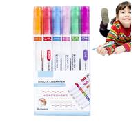 Penne Curve Colorate, Penna Con Contorno Di Fiori, Penna Con Contorno Di Fiori Con 6 Diverse Forme Di Curva, Forniture Artistiche Multifunzionali, Penne Di Design Del Bordo 6x Per La Scrittura, Journa
