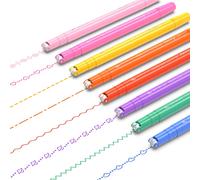 Penne Curve Colorate per Appunti Pennarelli Doppia Punta con 8 Forme di Curve e