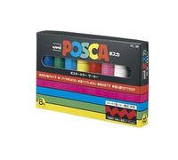 Penne da disegno Uni POSCA JAPAN pennino spesso 8 colori PC8K8C