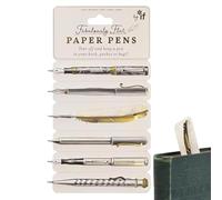 Penne Di Carta Favolosamente Piatte, Penna Segnalibro Piatta Ultrasottile, Pratiche Penne Di Carta Bifacciali A Inchiostro Nero, Penna Multifunzionale Per Carta Piana Per Scrivere E Segnare