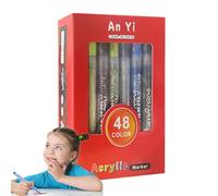 Penne di vernice acrilica, penne acriliche per la pittura, Segnali da colorare di punta fine, Strumento di pittura impermeabile, forniture per artigianato per artisti o principianti