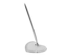 Penne e portapenne per firma degli ospiti, in metallo, inchiostro nero con base in acrilico, per matrimonio, registro degli ospiti, firma per firma e reception (stile cuore)