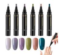 Penne essmalte per unghie | 6 colori Kit di arte smalte per unghie ad asciugatura rapida | Non ci sono accessori per vernice UV per manicure professionale