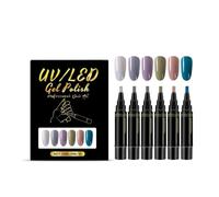 Penne for nail art, 6 colori, lucentezza impermeabile ad asciugatura rapida for il design delle unghie(Color 1)
