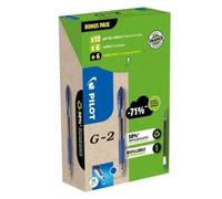Pilot Greenpack G-2 Gel, 0.7mm, Blue, 12 Pens and 12 Refills, WLT556183
