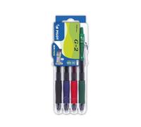 Penne gel a scatto Pilot G-2 0,7 mm nero blu rosso verde - Set2go 4 pezzi - 0014
