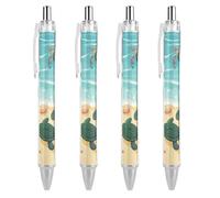 Penne gel da 0,5 mm, design retrattile, motivo tartarughe sulla spiaggia, facile da usare, punta fine, scrittura liscia, penna a inchiostro per prendere appunti
