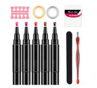 Penne gel per unghie - 5 ml per tubo, set di penna polacca | Solcini per chiodi in gel in un passaggio 3 in 1 Strumento di manicure per | Kit polacco per unghie - Penna per utensili con finit