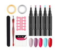 Penne gel per unghie - 5 ml per tubo, set di penna polacca | Solcini per chiodi in gel in un passaggio 3 in 1 Strumento di manicure per | Kit polacco per unghie - Penna per utensili con finit