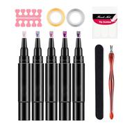 Penne gel per unghie - 5 ml per tubo, set di penna polacca | Solcini per chiodi in gel in un passaggio 3 in 1 Strumento di manicure per | Kit polacco per unghie - Penna per utensili con finit